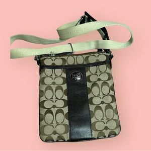 Coach NWT 43976 Sutton Signature Swingpack Khaki/Mahogany